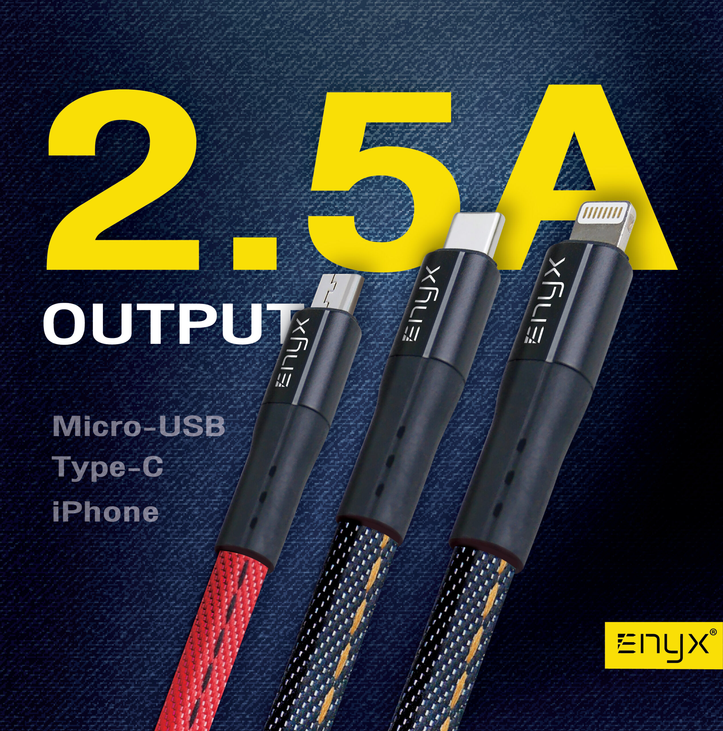 สายชาร์จ ENYX 2.5A Usb Cable อีนิกซ์ fast charge Jean ยีนส์